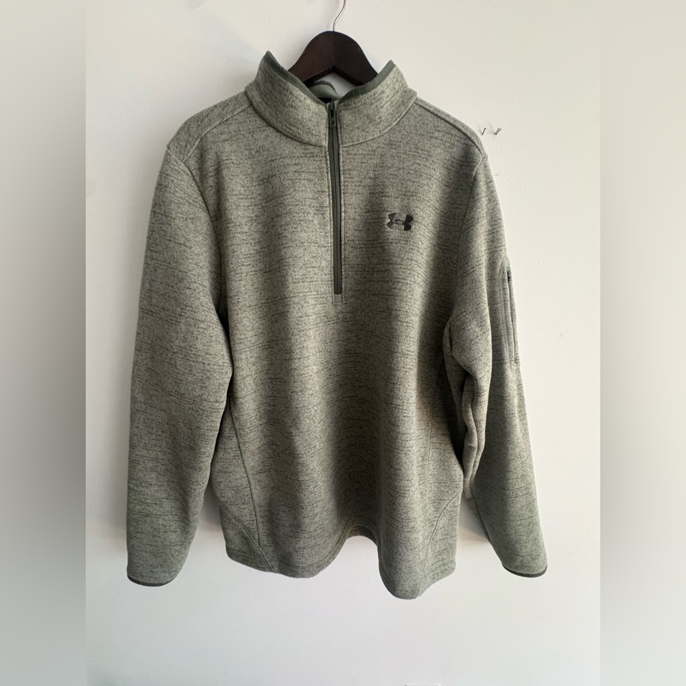 Under Armour Green Zip Up Sweater with Relaxed Fit